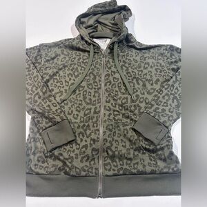 Lularoe Large Cozy Leopard Print Zip-Up Hoodie